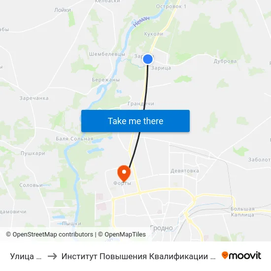 Улица Гожская to Институт Повышения Квалификации И Переподготовки Кадров Гргу map