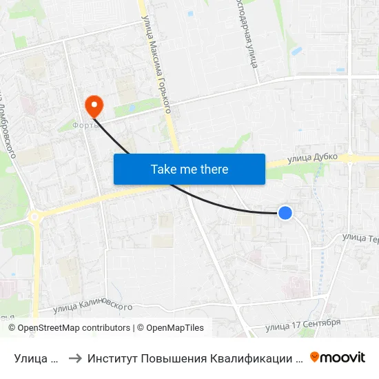 Улица Пушкина to Институт Повышения Квалификации И Переподготовки Кадров Гргу map