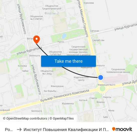 Роддом to Институт Повышения Квалификации И Переподготовки Кадров Гргу map