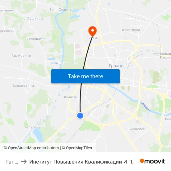 Гап № 1 to Институт Повышения Квалификации И Переподготовки Кадров Гргу map