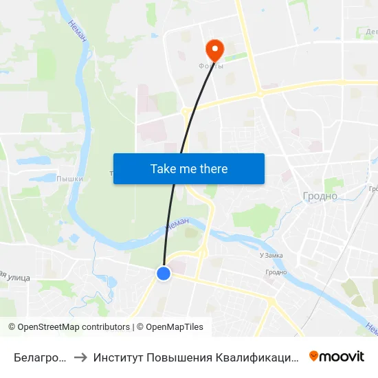 Белагропромбанк to Институт Повышения Квалификации И Переподготовки Кадров Гргу map