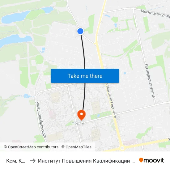 Ксм, Конечная to Институт Повышения Квалификации И Переподготовки Кадров Гргу map