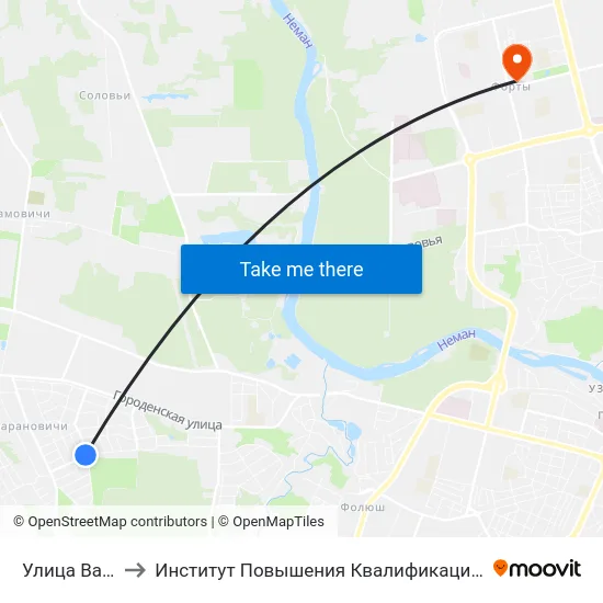 Улица Васильковая to Институт Повышения Квалификации И Переподготовки Кадров Гргу map