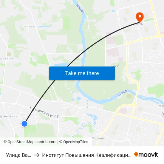 Улица Васильковая to Институт Повышения Квалификации И Переподготовки Кадров Гргу map