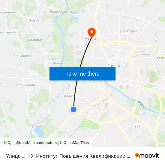 Улица Репина to Институт Повышения Квалификации И Переподготовки Кадров Гргу map