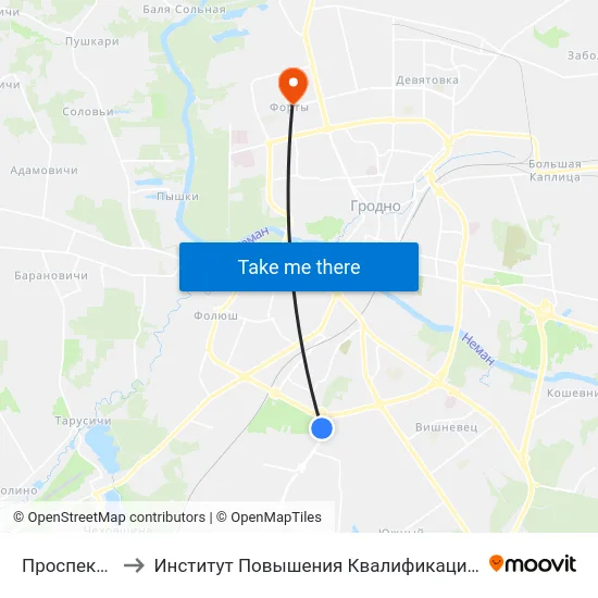 Проспект Лебедева to Институт Повышения Квалификации И Переподготовки Кадров Гргу map