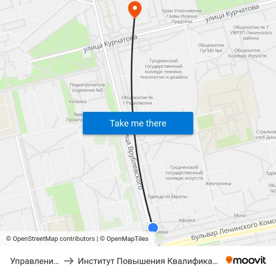 Управление Статистики to Институт Повышения Квалификации И Переподготовки Кадров Гргу map