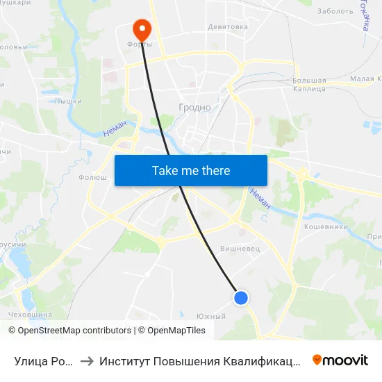 Улица Рогачевского to Институт Повышения Квалификации И Переподготовки Кадров Гргу map