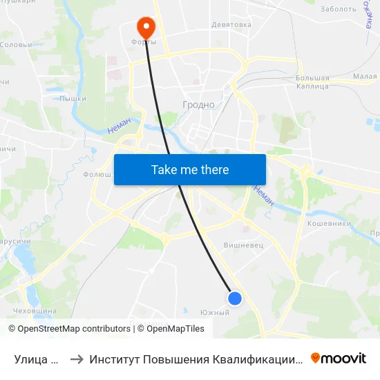 Улица Садакова to Институт Повышения Квалификации И Переподготовки Кадров Гргу map