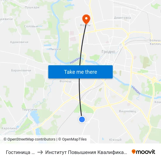 Гостиница «Колбасино» to Институт Повышения Квалификации И Переподготовки Кадров Гргу map