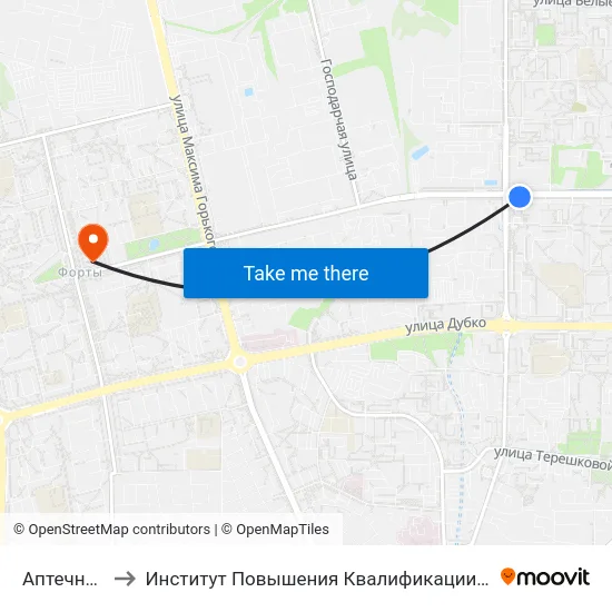 Аптечный Склад to Институт Повышения Квалификации И Переподготовки Кадров Гргу map