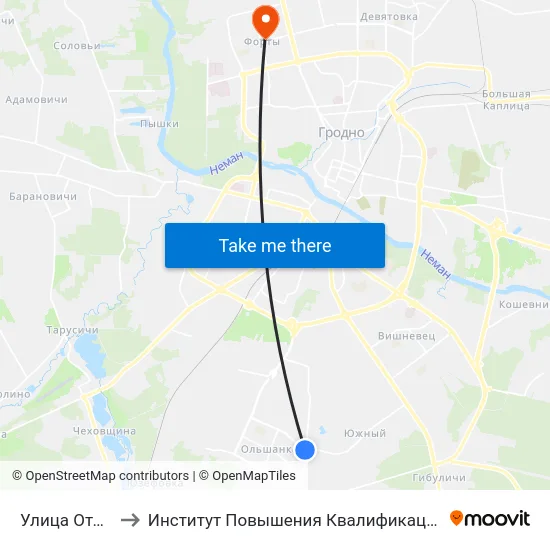 Улица Отечественная to Институт Повышения Квалификации И Переподготовки Кадров Гргу map