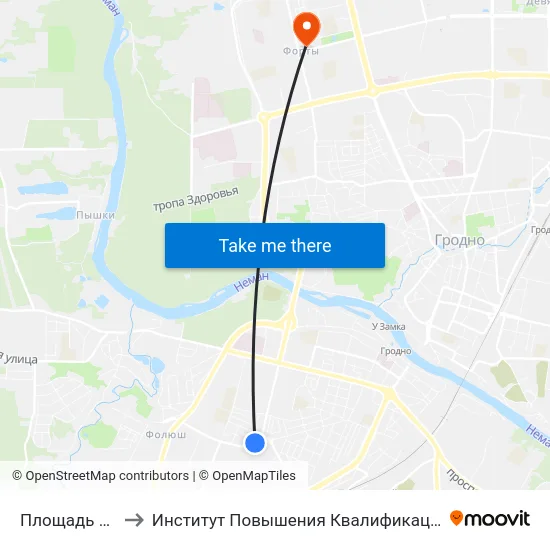 Площадь Декабристов to Институт Повышения Квалификации И Переподготовки Кадров Гргу map