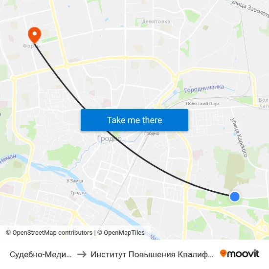 Судебно-Медицинская Экспертиза to Институт Повышения Квалификации И Переподготовки Кадров Гргу map