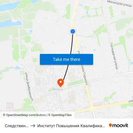 Следственный Комитет to Институт Повышения Квалификации И Переподготовки Кадров Гргу map