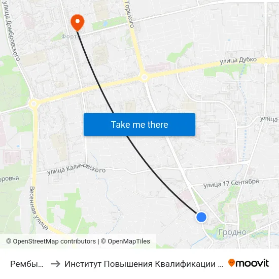 Рембыттехника to Институт Повышения Квалификации И Переподготовки Кадров Гргу map