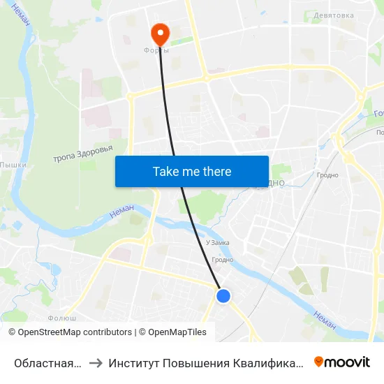 Областная Филармония to Институт Повышения Квалификации И Переподготовки Кадров Гргу map