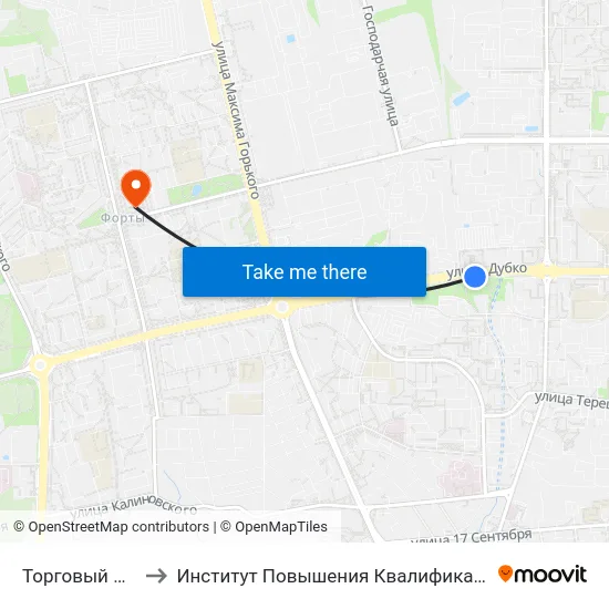 Торговый Центр «Oldcity» to Институт Повышения Квалификации И Переподготовки Кадров Гргу map