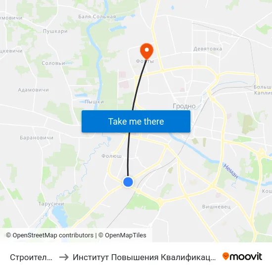 Строительный Лицей to Институт Повышения Квалификации И Переподготовки Кадров Гргу map