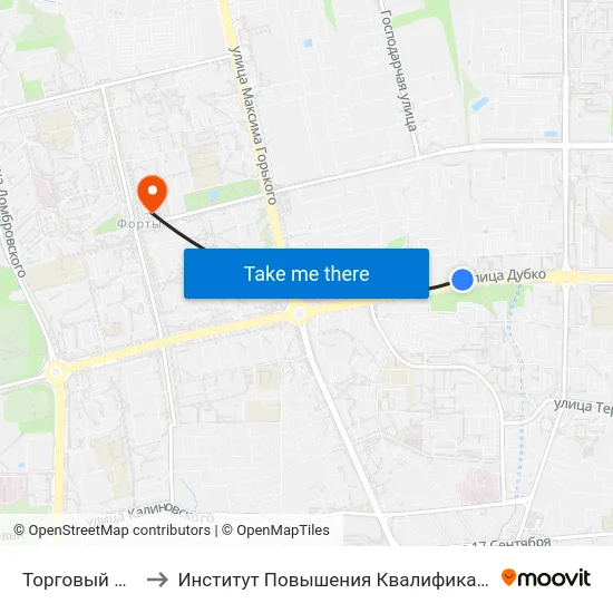 Торговый Центр «Oldcity» to Институт Повышения Квалификации И Переподготовки Кадров Гргу map