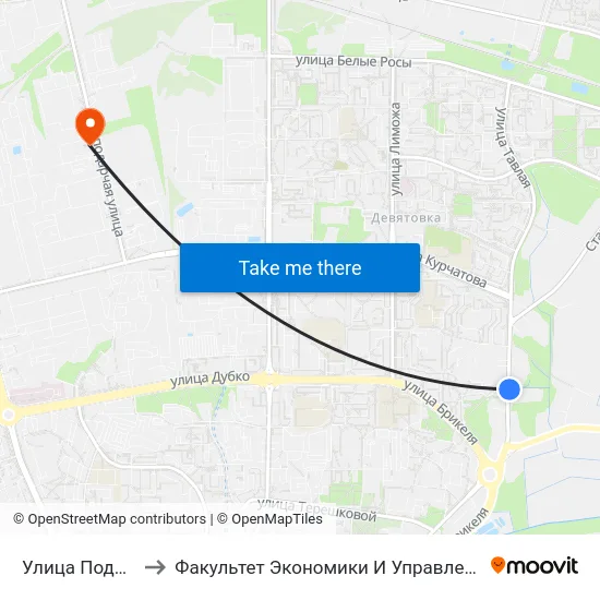 Улица Подкрыжацкая to Факультет Экономики И Управления Гргу Им. Янки Купалы map