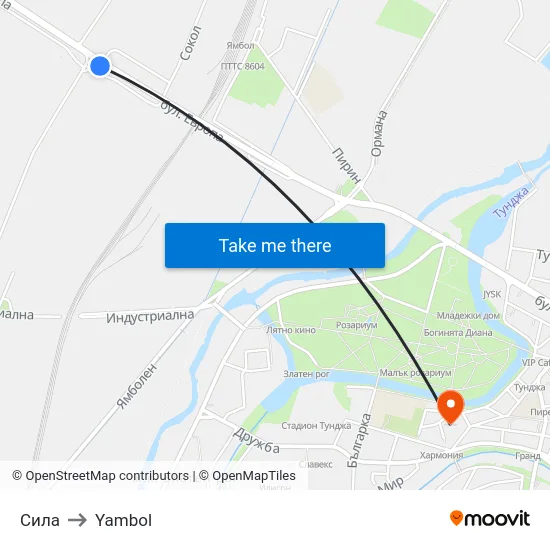 Сила to Yambol map