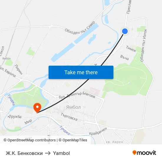 Benkovski Complex to Yambol map