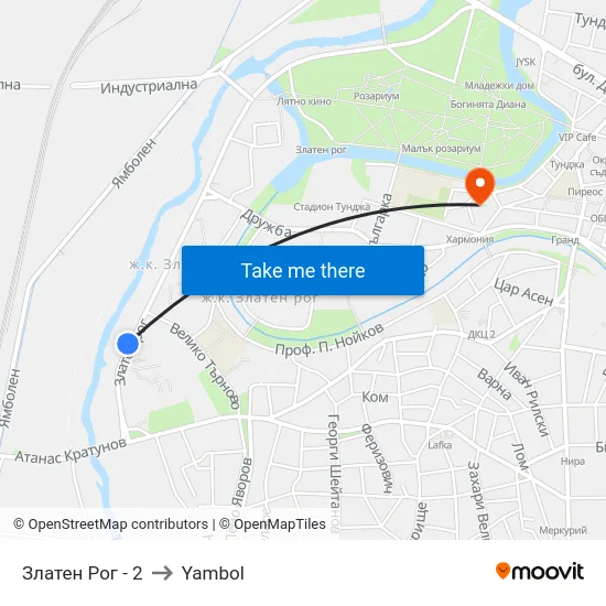 Златен Рог - 2 to Yambol map