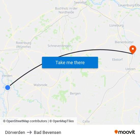Dörverden to Bad Bevensen map