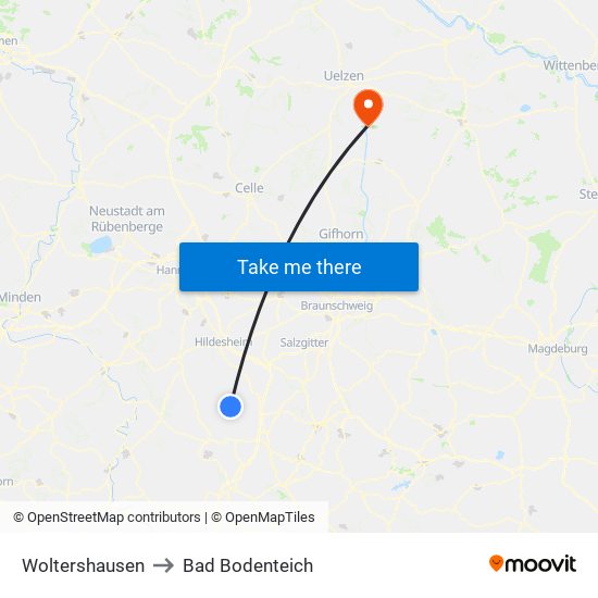 Woltershausen to Bad Bodenteich map