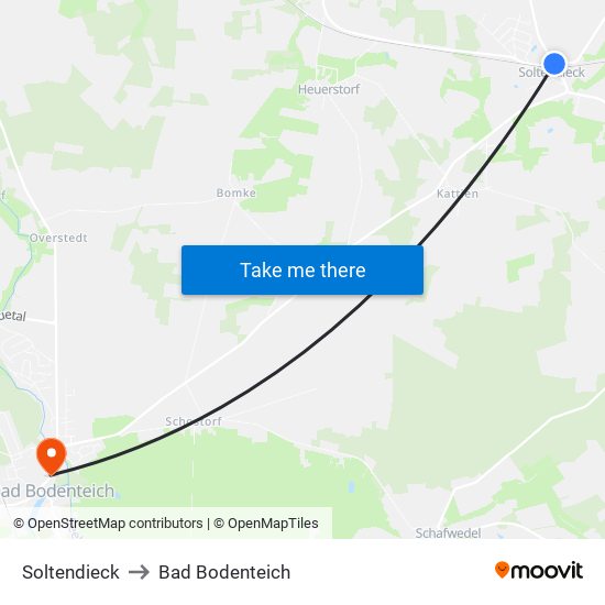 Soltendieck to Bad Bodenteich map