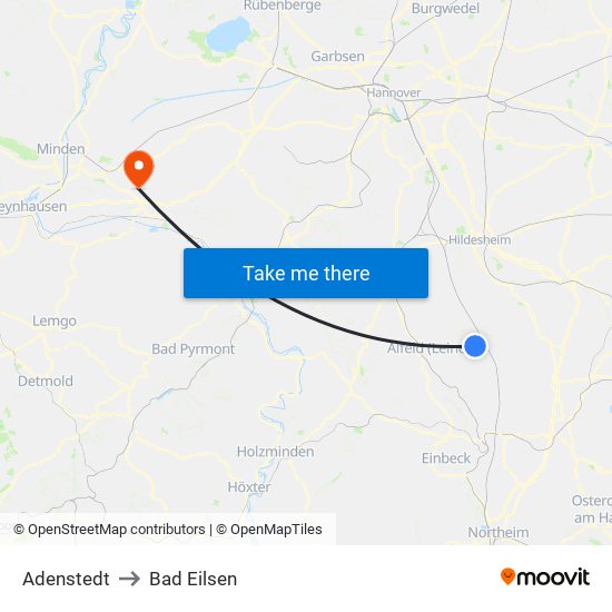 Adenstedt to Bad Eilsen map