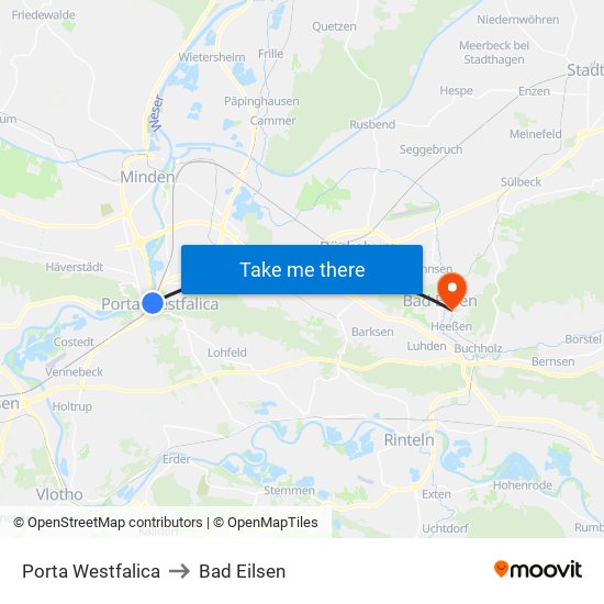 Porta Westfalica to Bad Eilsen map