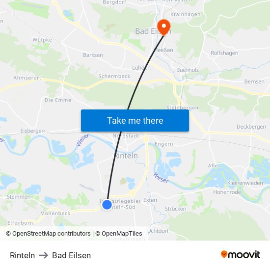 Rinteln to Bad Eilsen map