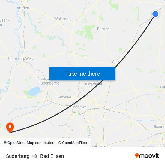 Suderburg to Bad Eilsen map