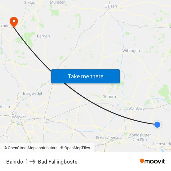 Bahrdorf to Bad Fallingbostel map