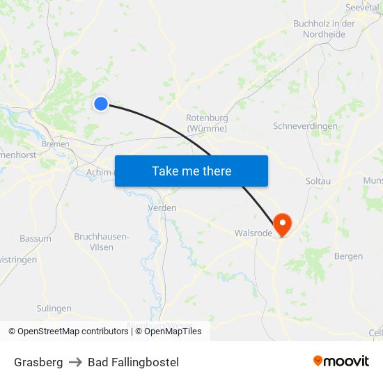 Grasberg to Bad Fallingbostel map