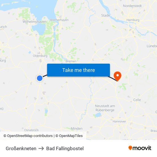 Großenkneten to Bad Fallingbostel map