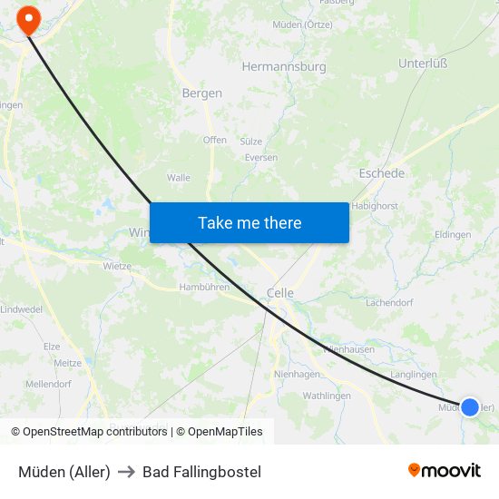 Müden (Aller) to Bad Fallingbostel map
