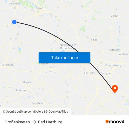 Großenkneten to Bad Harzburg map