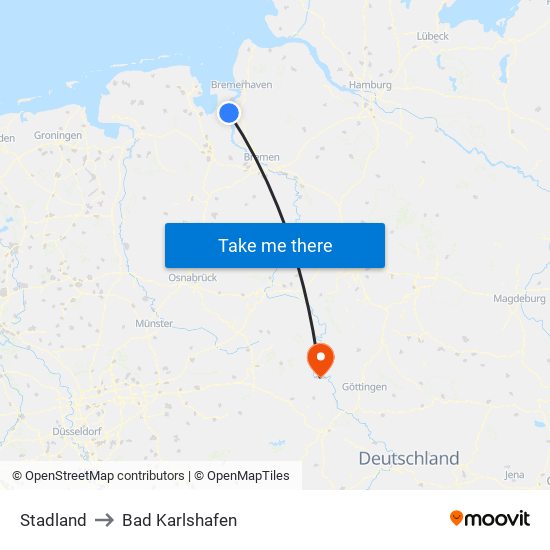 Stadland to Bad Karlshafen map