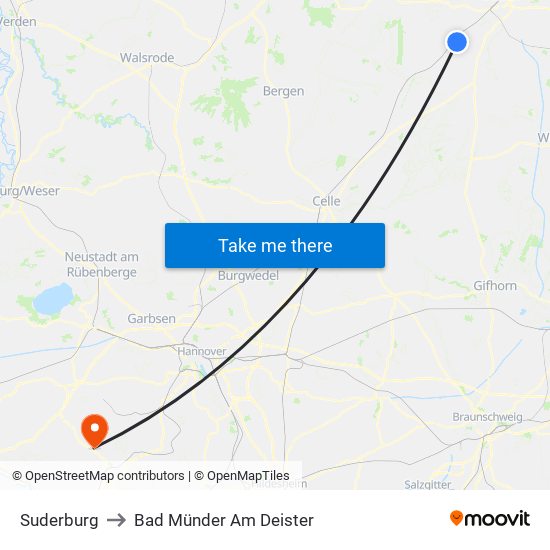 Suderburg to Bad Münder Am Deister map