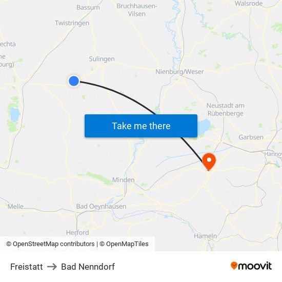 Freistatt to Bad Nenndorf map