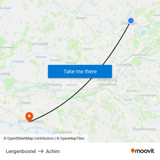 Lengenbostel to Achim map