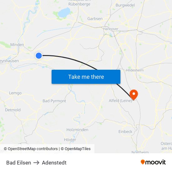 Bad Eilsen to Adenstedt map