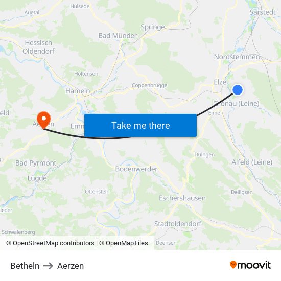 Betheln to Aerzen map