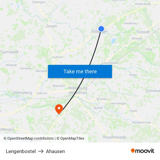 Lengenbostel to Ahausen map