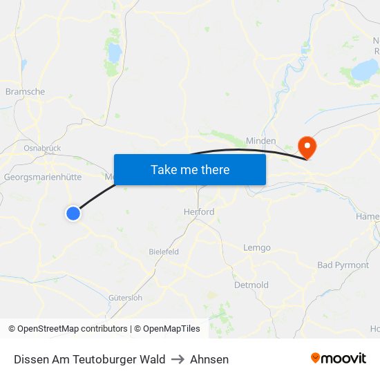 Dissen Am Teutoburger Wald to Ahnsen map