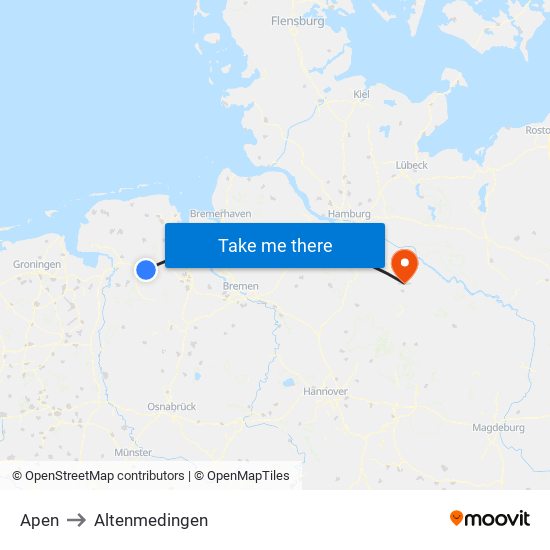 Apen to Altenmedingen map