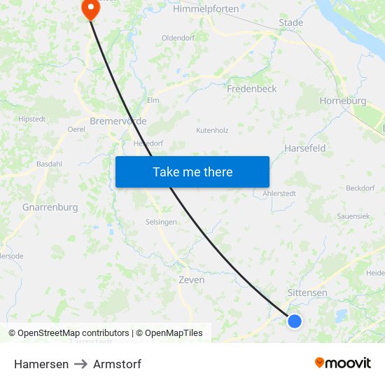 Hamersen to Armstorf map